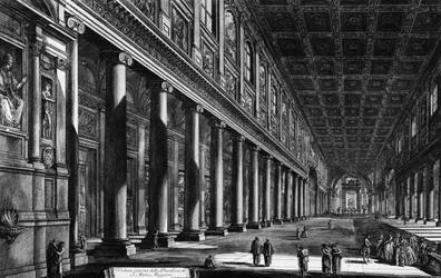 Ansicht des Inneren von Santa Maria Maggiore, aus der Serie 